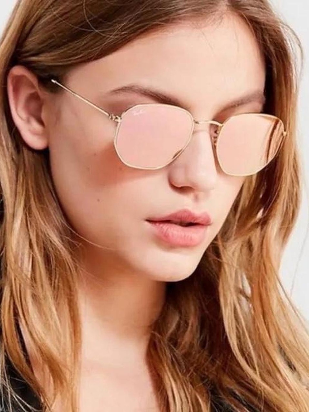 Ray-Ban RB3548N Hexagonal Rose Gold and Pink Sunglasses